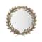 18.5&#x22; Framed Round Antique Gold Metal Laurel Wreath Wall Mirror